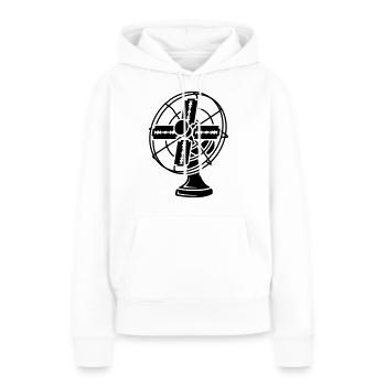 Ventilateur avec lames de rasoir - Sweat à capuche Premium bio Femme - blanc - Devant - Julia (174cm)