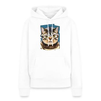 Katzengesicht 10 - Frauen Premium Bio Hoodie - Weiß - Vorne - Julia (174cm)
