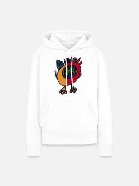 painted crystal Monster - Frauen Premium Bio Hoodie - Weiß
