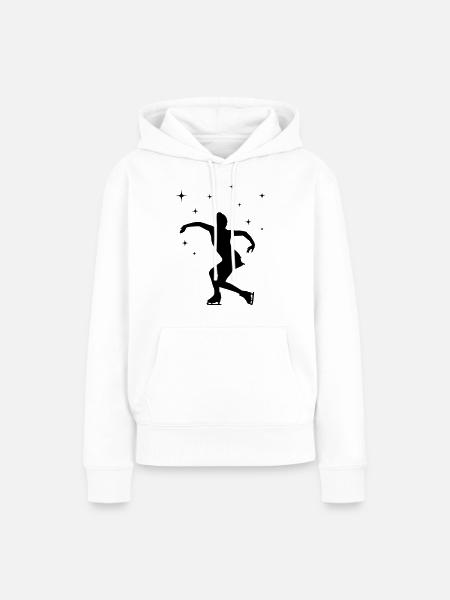 eisläuferin eislaufen skating - Frauen Premium Bio Hoodie - Weiß