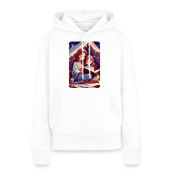 personalisiertes Design-Muttergeschenk - Frauen Premium Bio Hoodie - Weiß - Vorne - Julia (174cm)