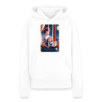 You Can Add Your Gift Text Below The Design - Women’s Premium Organic Hoodie - white - Front - Julia (174cm)