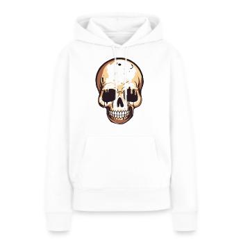 skull - Frauen Premium Bio Hoodie - Weiß - Vorne - Julia (174cm)