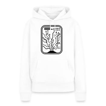 Micro-puce - Sweat à capuche Premium bio Femme - blanc - Devant - Julia (174cm)