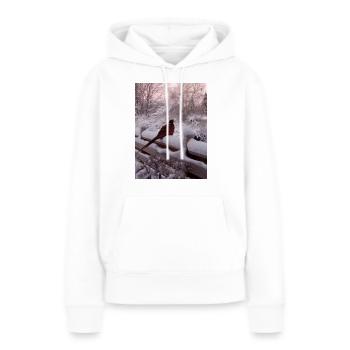 Lève-tôt - Sweat à capuche Premium bio Femme - blanc - Devant - Julia (174cm)