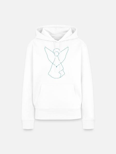 Blaugrün Engel - Frauen Premium Bio Hoodie - Weiß