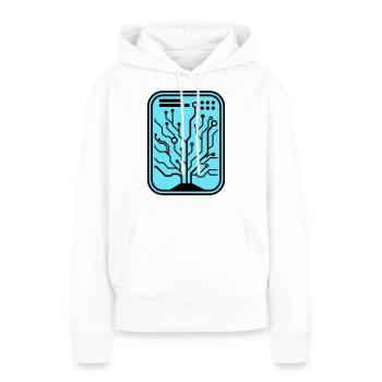 Micro-puce - Sweat à capuche Premium bio Femme - blanc - Devant - Julia (174cm)