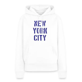 New York City - NYC - NY - Manhattan - Brooklyn - Sweat à capuche Premium bio Femme - blanc - Devant - Julia (174cm)