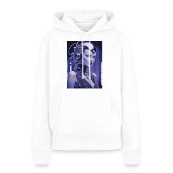 CYBORG DIVAMANIA - Frauen Premium Bio Hoodie - Weiß - Vorne - Julia (174cm)