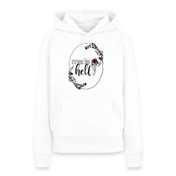 Fabriqué en brillant - Sweat à capuche Premium bio Femme - blanc - Devant - Julia (174cm)