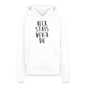 Les rock stars ne meurent jamais - RockNRoll - Sweat à capuche Premium bio Femme - blanc - Devant - Julia (174cm)