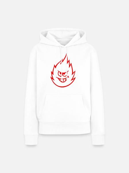 flame - Frauen Premium Bio Hoodie - Weiß