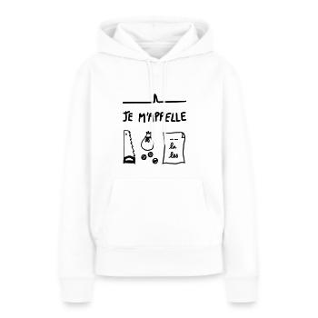 SIBYLLE - Sweat à capuche Premium bio Femme - blanc - Devant - Julia (174cm)