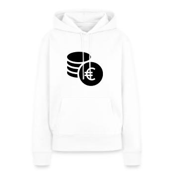 Euro, millionnaire, épargne - Sweat à capuche Premium bio Femme - blanc - Devant - Julia (174cm)