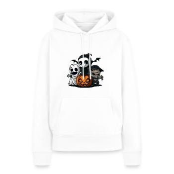 Fête d’Halloween Trick Or Treat - Sweat à capuche Premium bio Femme - blanc - Devant - Julia (174cm)