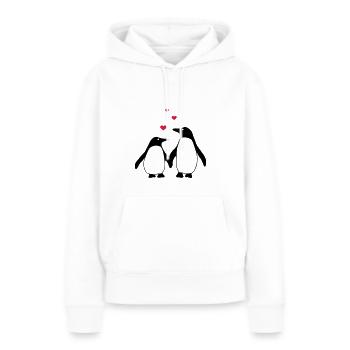 verliebte Pinguine - Frauen Premium Bio Hoodie - Weiß - Vorne - Julia (174cm)