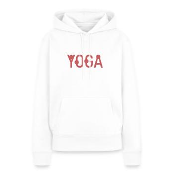 YOGA HUMAN Minimalist - Frauen Premium Bio Hoodie - Weiß - Vorne - Julia (174cm)