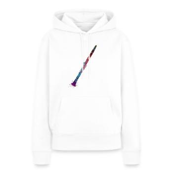 clarinette #clarinette #musique - Sweat à capuche Premium bio Femme - blanc - Devant - Julia (174cm)