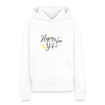 Bonne Année, Nouvel An, Réveillon du Nouvel An - Sweat à capuche Premium bio Femme - blanc - Devant - Julia (174cm)