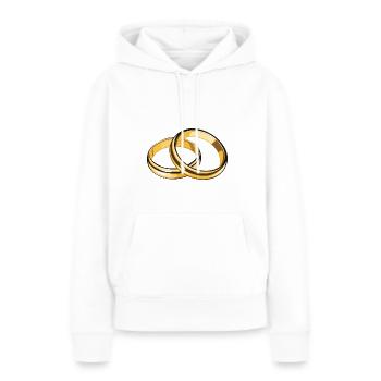 Symbole des alliances - Sweat à capuche Premium bio Femme - blanc - Devant - Julia (174cm)