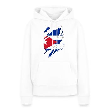 Kuba Flagge zerrissenes Motiv - Frauen Premium Bio Hoodie - Weiß - Vorne - Julia (174cm)
