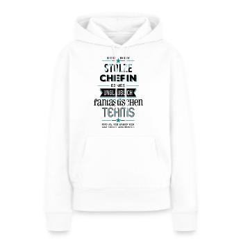 Ich bin stolze Chefin eines unglaublichen Teams - Frauen Premium Bio Hoodie - Weiß - Vorne - Julia (174cm)
