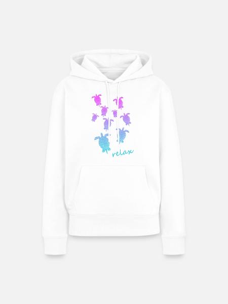 Schildkröten Turtle Relax chill out - Frauen Premium Bio Hoodie - Weiß