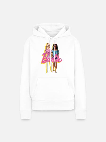 Barbie e Brooklyn con logo - Dame Premium hoodie, økologisk bomuld - hvid