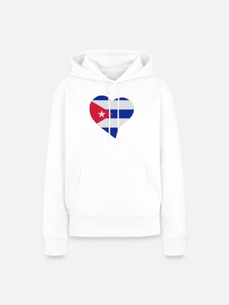 Cuban Herz - Frauen Premium Bio Hoodie - Weiß