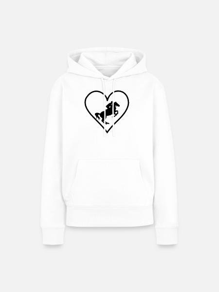 Pferde Herz - Frauen Premium Bio Hoodie - Weiß