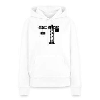 Grue avec conteneur maritime - Sweat à capuche Premium bio Femme - blanc - Devant - Julia (174cm)