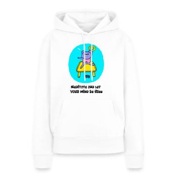 meditieren - Frauen Premium Bio Hoodie - Weiß - Vorne - Julia (174cm)