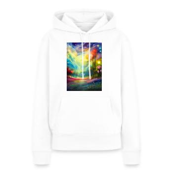 Ciel étoilé - Sweat à capuche Premium bio Femme - blanc - Devant - Julia (174cm)
