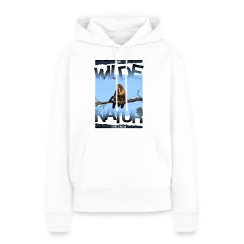 wilde Natur Bussard - Frauen Premium Bio Hoodie - Weiß - Vorne - Julia (174cm)