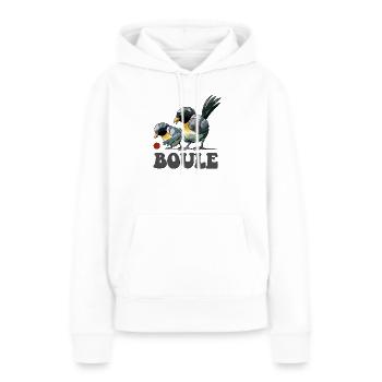 Boules de boules de boules pour pétanque - Sweat à capuche Premium bio Femme - blanc - Devant - Julia (174cm)