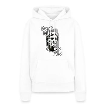 Ne tue pas ma Vibe - Sweat à capuche Premium bio Femme - blanc - Devant - Julia (174cm)