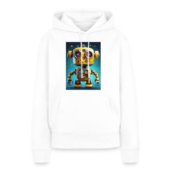 Metall-Roboter-Roboter - Frauen Premium Bio Hoodie - Weiß - Vorne - Julia (174cm)