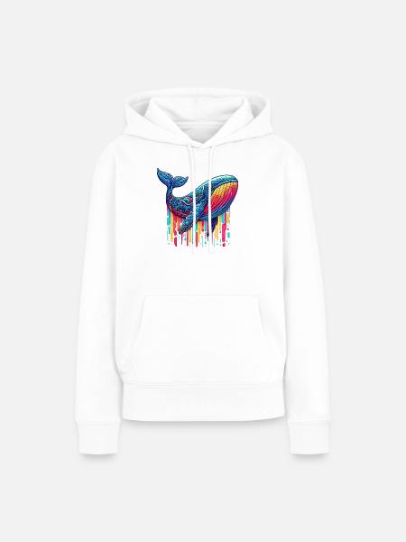Wal - Frauen Premium Bio Hoodie - Weiß