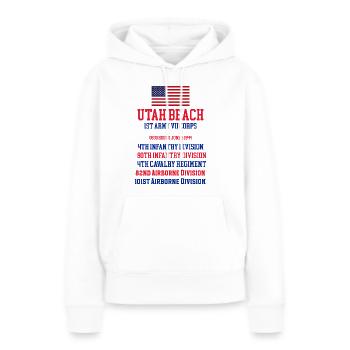 Utah Beach D-Day - Frauen Premium Bio Hoodie - Weiß - Vorne - Julia (174cm)