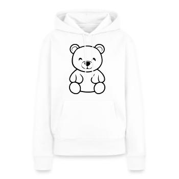 Ours en peluche - Sweat à capuche Premium bio Femme - blanc - Devant - Julia (174cm)
