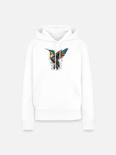 Kolibri - Frauen Premium Bio Hoodie - Weiß