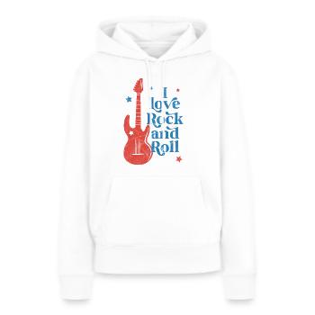 Ich liebe Rock'n'Roll - Frauen Premium Bio Hoodie - Weiß - Vorne - Julia (174cm)