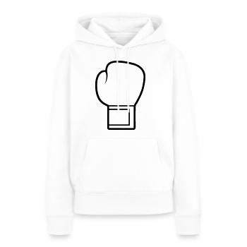 gant de boxe - Sweat à capuche Premium bio Femme - blanc - Devant - Julia (174cm)