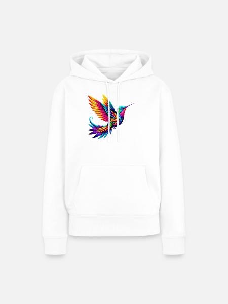Kolibri - Frauen Premium Bio Hoodie - Weiß