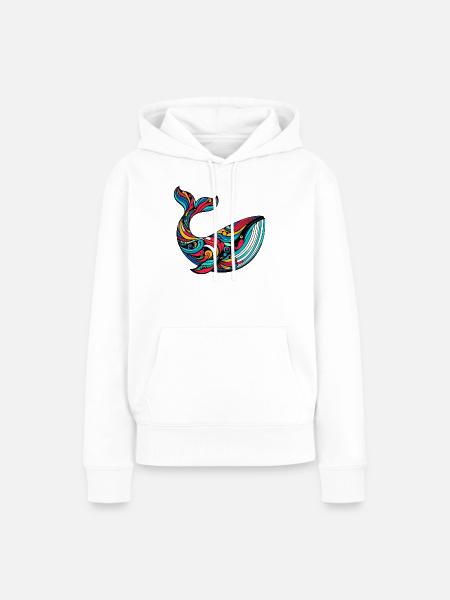 Wal - Frauen Premium Bio Hoodie - Weiß