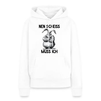 Lapin Lapin Je dois baiser - Sweat à capuche Premium bio Femme - blanc - Devant - Julia (174cm)