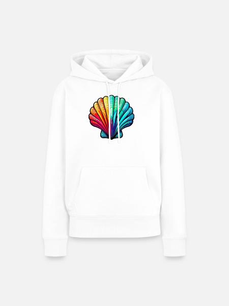 Muschel - Frauen Premium Bio Hoodie - Weiß