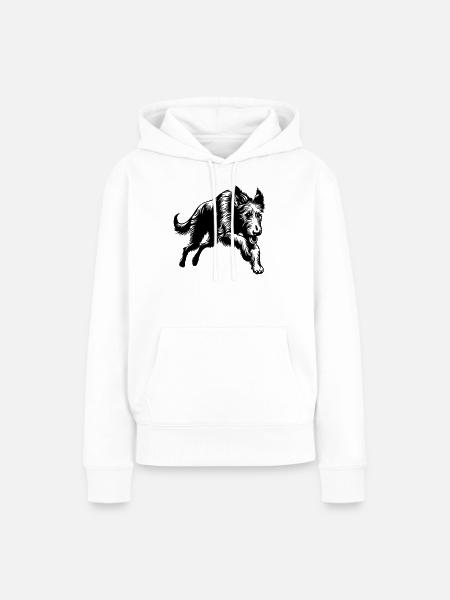 Irish Wolfhound - Frauen Premium Bio Hoodie - Weiß