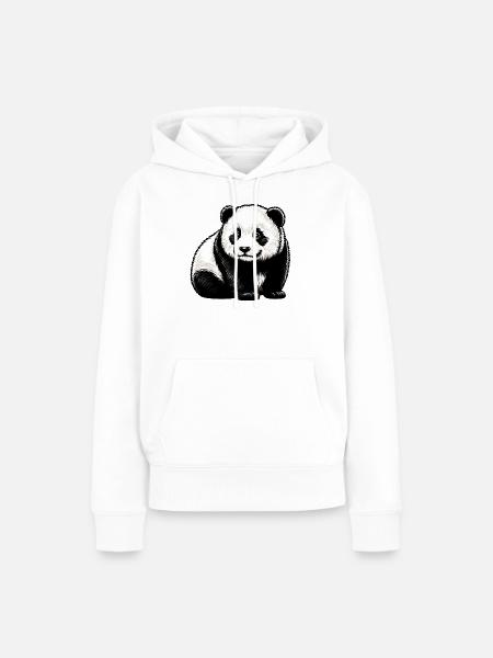 Panda - Frauen Premium Bio Hoodie - Weiß