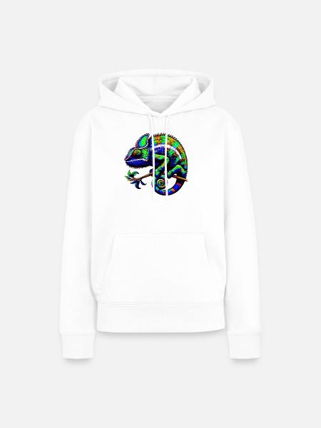 Chamäleon - Frauen Premium Bio Hoodie - Weiß